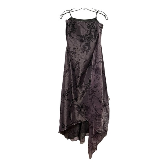 Lafayette 148 New York Strapless Draped Purple Silk Blend Floral Chiffon Dress 6 - Picture 2 of 9